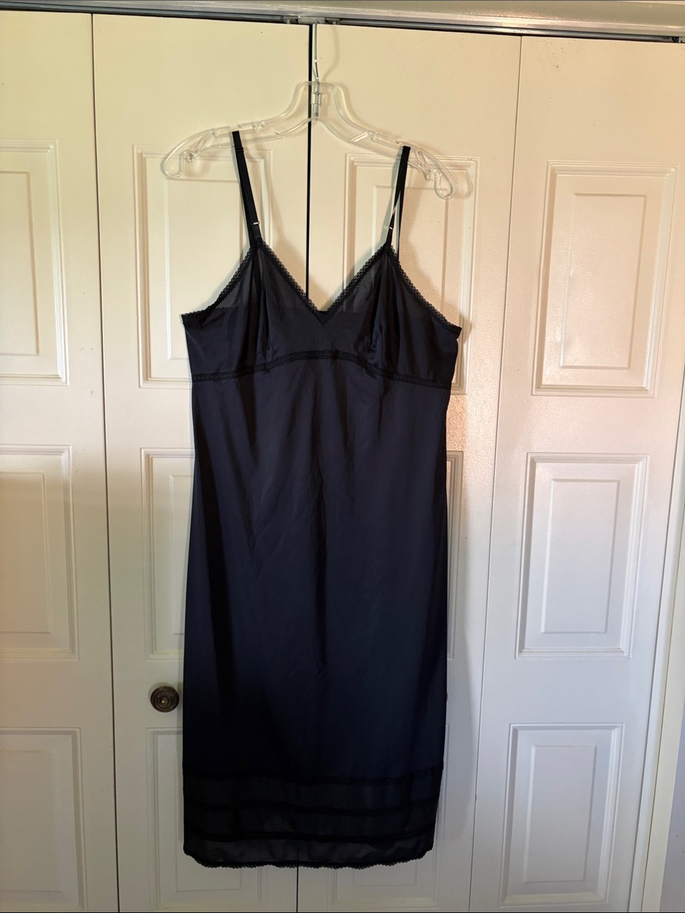 LORRAINE Babydoll Lac Slip TALL Vintage Feminine Nylon Adj. Straps Minimal Sz 36
